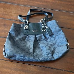 Coach Ashley Carryall Signature Canvas Leather Black